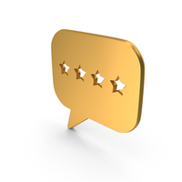 Gold Four Star Bubble Chat Symbol PNG & PSD Images