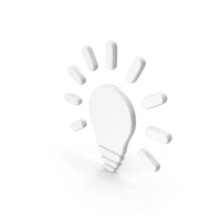 White Glowing Light Bulb Idea Symbol PNG & PSD Images