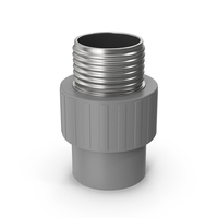 Malе Threaded Coupling Gray PNG & PSD Images