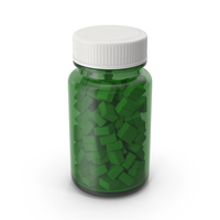 Green Bottle With Pills PNG & PSD Images