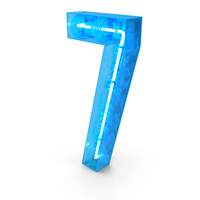 Blue Neon Number 7 PNG & PSD Images