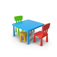 Child Chair and Table PNG & PSD Images