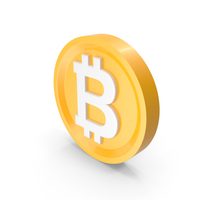 Cartoon Bitcoin Yellow and White PNG & PSD Images