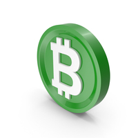 White And Green Cartoon Bitcoin PNG & PSD Images