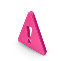 Pink Triangular Error Message Symbol PNG & PSD Images