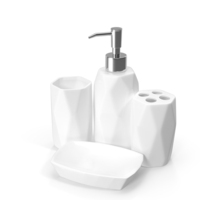 Ceramic Stoneware Bathroom Set_White PNG & PSD Images
