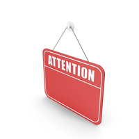 Red Attention Hanging Sign PNG & PSD Images