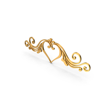 Gold Heart Frame Design PNG & PSD Images