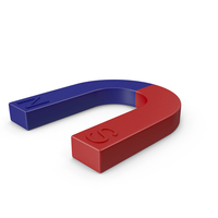 Red & Blue Painted U Shaped Horseshoe Magnet PNG & PSD Images