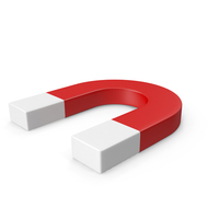 Red & White U Shaped Horseshoe Magnet PNG & PSD Images