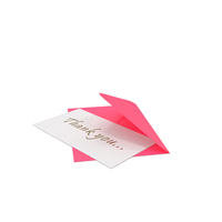 Pink Envelope With Thank You Note PNG & PSD Images