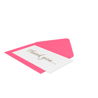 Pink Envelope With Thank You Note PNG & PSD Images