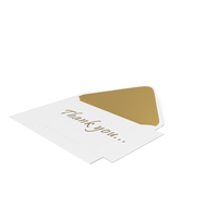 White And Gold Envelope With Thank You Note PNG & PSD Images