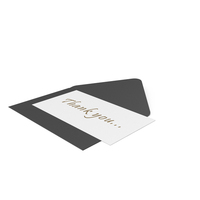Black Envelope With Thank You Note PNG & PSD Images