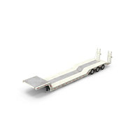 Double Drop Lowboy Tri Axle Trailer PNG & PSD Images