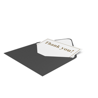 Black And White Envelope With Thank You Note PNG & PSD Images