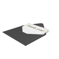 Black Envelope With Thank You Note PNG & PSD Images