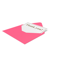 Pink Envelope With Thank You Note PNG & PSD Images