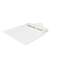 White And Gold Envelope With Thank You Note PNG & PSD Images