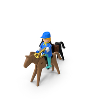 Playmobil Cavalry Privat with Trumpet PNG & PSD Images