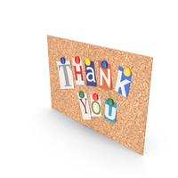 Words Thank You Pinned To A Cork Notice Board PNG & PSD Images