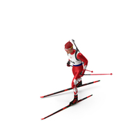 Biathlete Fully Equipped Canada Team Running Pose PNG & PSD Images