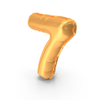 Golden Foil Balloon Number 7 PNG & PSD Images