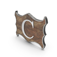 Wooden Frame Alphabet Dual Side Times Roman C PNG & PSD Images