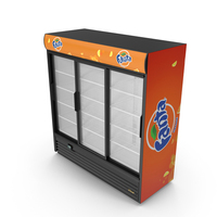 Fanta Three Door Display Refrigerator PNG & PSD Images