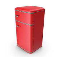 Retro Refrigerator Red PNG & PSD Images