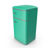 Retro Refrigerator Green PNG & PSD Images