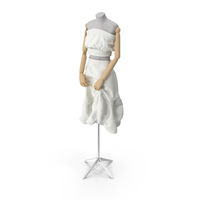 White Top And Skirt On Mannequin PNG & PSD Images