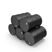 Five Black Oil Barrels PNG & PSD Images