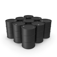 Nine Black Oil Barrels PNG & PSD Images