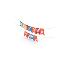 Welcome Home Flag Garland PNG & PSD Images
