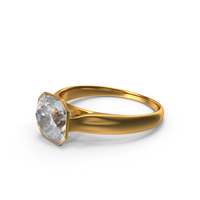 Asscher Cut Diamond Gold Ring PNG & PSD Images