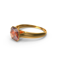 Asscher Cut Imperial Topaz Gold Ring PNG & PSD Images