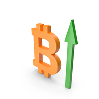 Bitcoin Symbol With Upward Arrow PNG & PSD Images