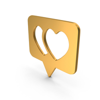 Two Heart Speech Message Logo Gold PNG & PSD Images