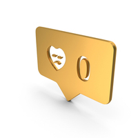 Golden Zero Likes Notification Symbol PNG & PSD Images