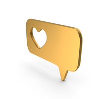 Golden Rectangular Heart Message Speech Bubble PNG & PSD Images
