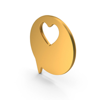 Heart Message Speech Logo Gold PNG & PSD Images