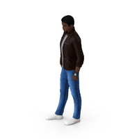 Teenager Dark Skin Street Outfit Standing Pose PNG & PSD Images