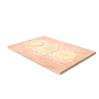 Thin Crust Pizza Dough on Wooden Board PNG & PSD Images