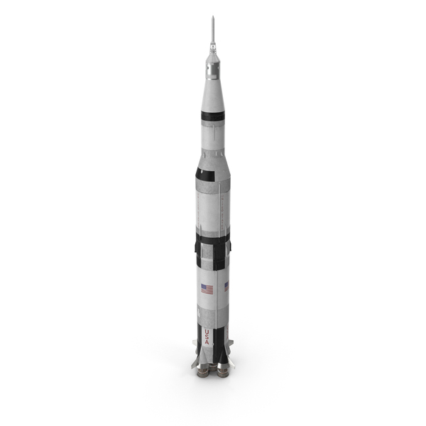 Three Stage Super Heavy Saturn V Rocket With Internal Parts PNG & PSD Images