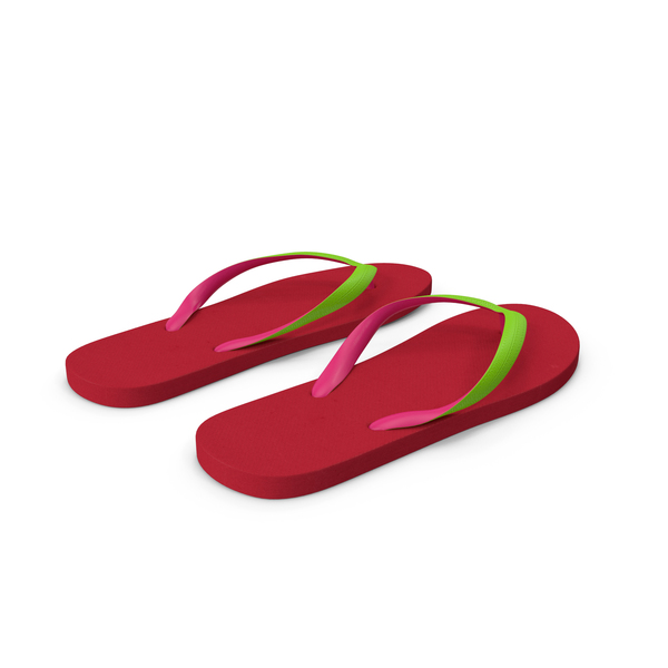 Classic Flip Flops for Women Red PNG & PSD Images