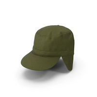 Field Cap with Earflaps Olive Green PNG & PSD Images