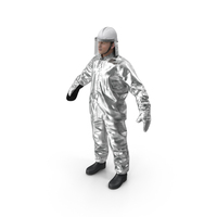Firefighter Wearing Aluminized Fire Proximity Suit PNG & PSD Images