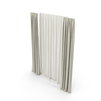 Beige Curtains With Beige Tulle PNG & PSD Images