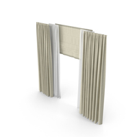 Beige Curtains With Roman And Tulle PNG & PSD Images